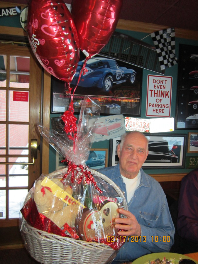 A happy Ray Brown with his Gift Basket - congrats Ray!!!